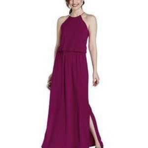 MSK Blouson Wine/Fig Hardware Halter Maxi Dress - Women's size 10